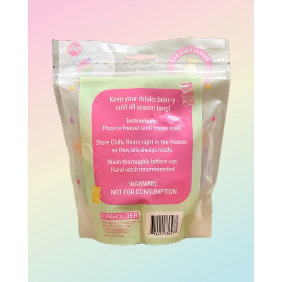 Chilly Bears Reusable Ice Cubes New In Bag 32 Pieces BPA Free Assorted Colors - Picture 3 of 4